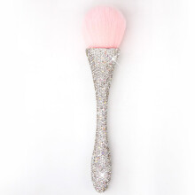 Large Kabuki Powder Makeup Brush with UltraSoft Dense Bristles for Face and Nail Dusting White Diamond
