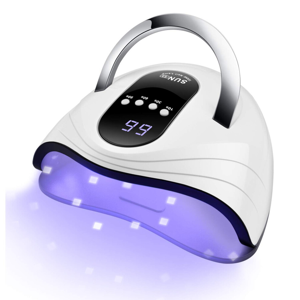 UV LED Nail Lamp 120W Gel Nail Dryer with 4 Timers and Auto Sensor for Fast Curing Manicure