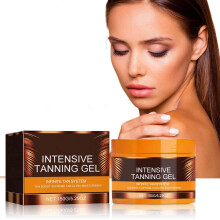 Tanning Gel and Accelerator with Carrot Oil, Fast Absorbing Brown Tan for Sunbed or Outdoor, 150g 2PC