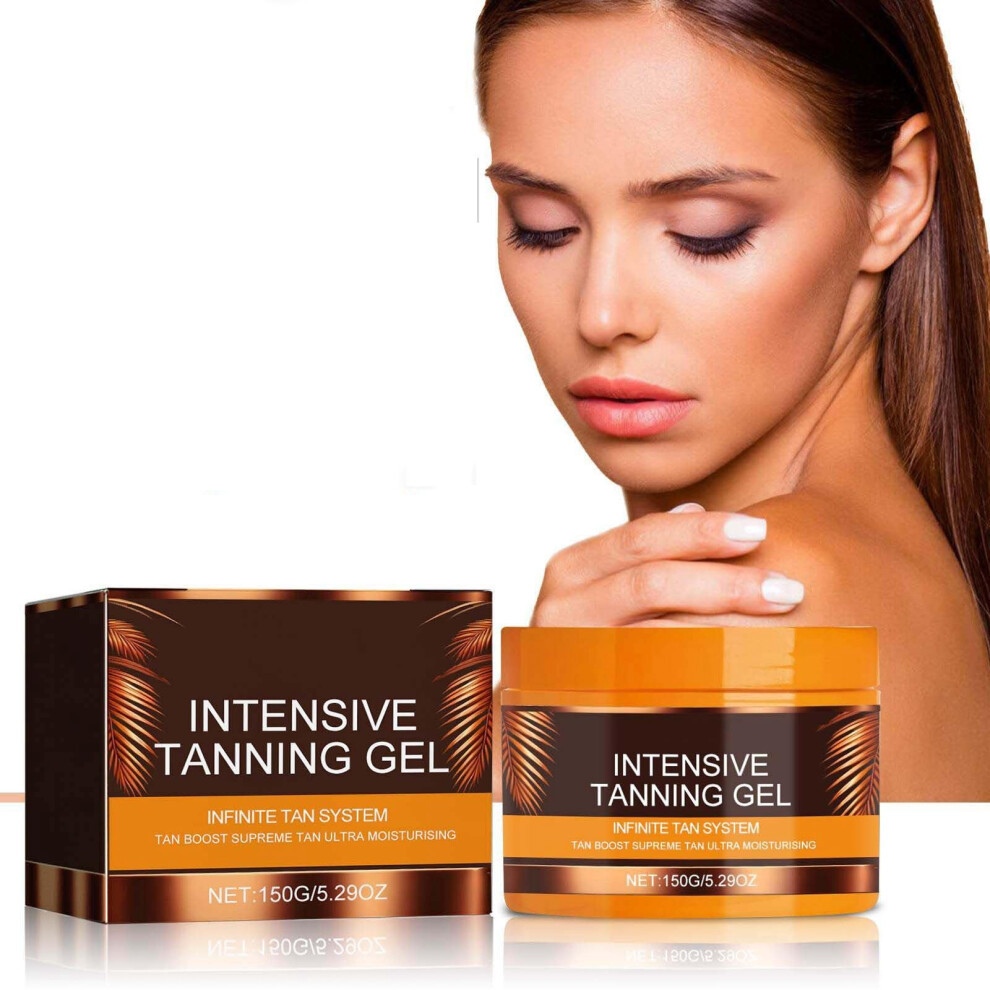 Brown Tanning Gel And Accelerator With Carrot Oil, Fast Absorbing Tan For Sunbed Or Outdoor, 150G 2Pc