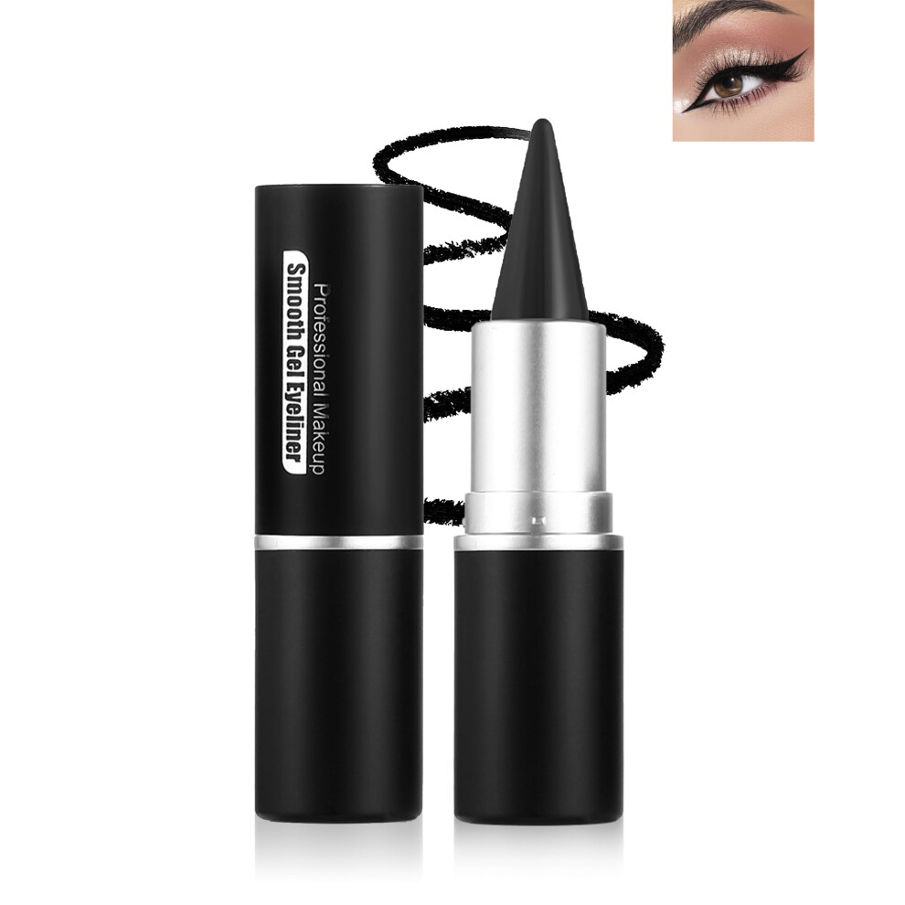 Waterproof Gel Eyeliner Pencil Matte Black, Smudge Proof Long Lasting MultiUse Eye Makeup Stick