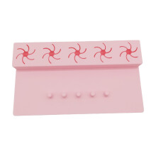 Nail Polish Holder with 5 Slots Silicone Organizer AntiSpill Stand and Soft Hand Rest for Manicure Pedicure Pink