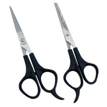 Professional Hair Cutting Scissors Kit with Barber Hair Thinning Scissors, Ergonomic ABS Handle Black Finish