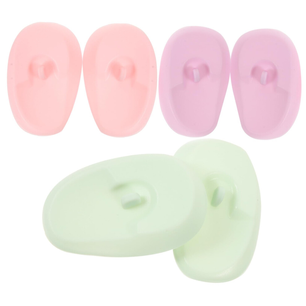 3 Pairs Hair Dye Ear Covers Waterproof Reusable Silicone Ear Protectors Comfortable for Salon Use
