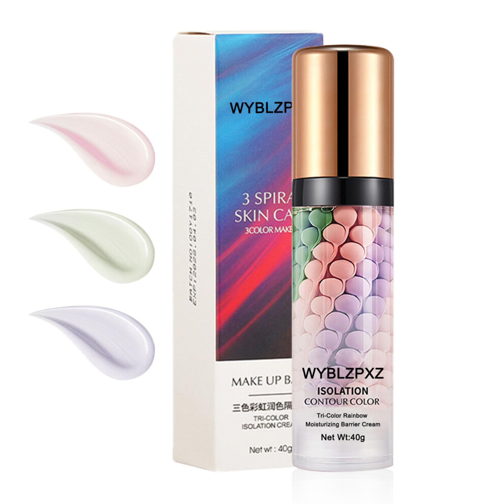 Cream/Light/Purple Tricolor Color Correcting Primer With Triple Shade Correction, Hydrating Longlasting Makeup Base