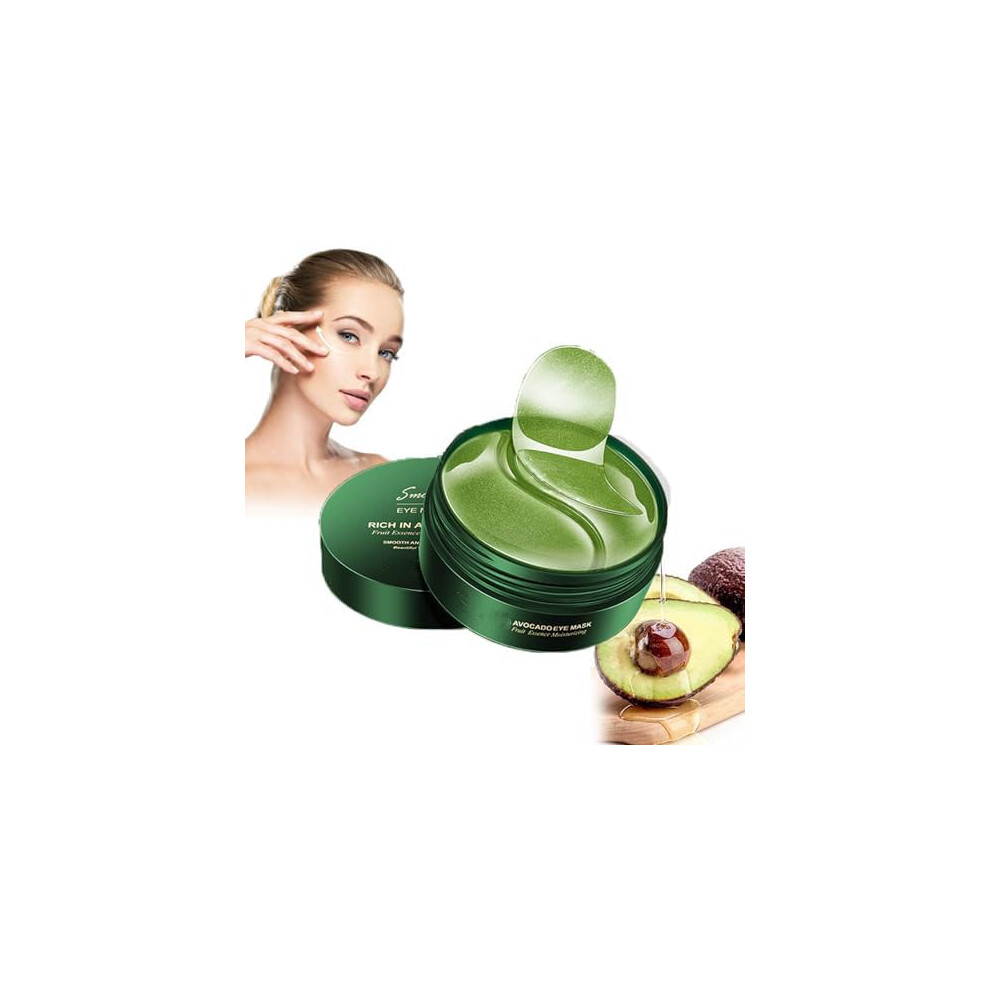 Dark Avocado Eye Mask Collagen Patches 30 Pairs For Circles And Puffy Eyes Deep Hydration