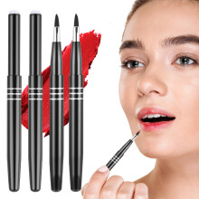 4 PCS Retractable Lip Brush with Cap, Travel Lip Liner Brush for Precise Lipstick and Gloss