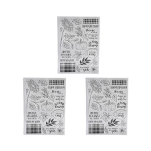 Easy to Use Clear Stamp Set DIY Scrapbooking Stamp Transparent Rubber Stamps for Fall Crafts Decoration Photo Album Decorations Blessing Words Rubber