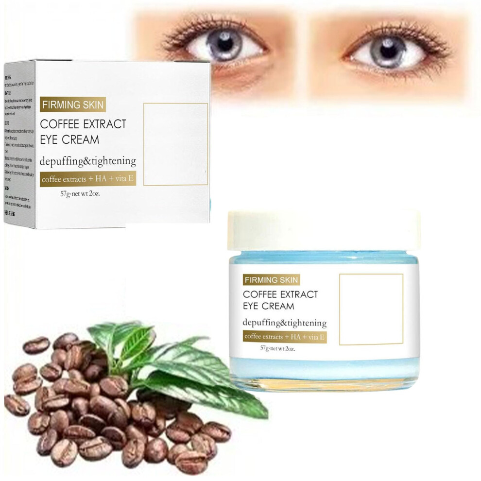 Cream/Dark Caffeine Eye Antiwrinkle Treatment For Circles And Puffiness, Hydrating 1Pc
