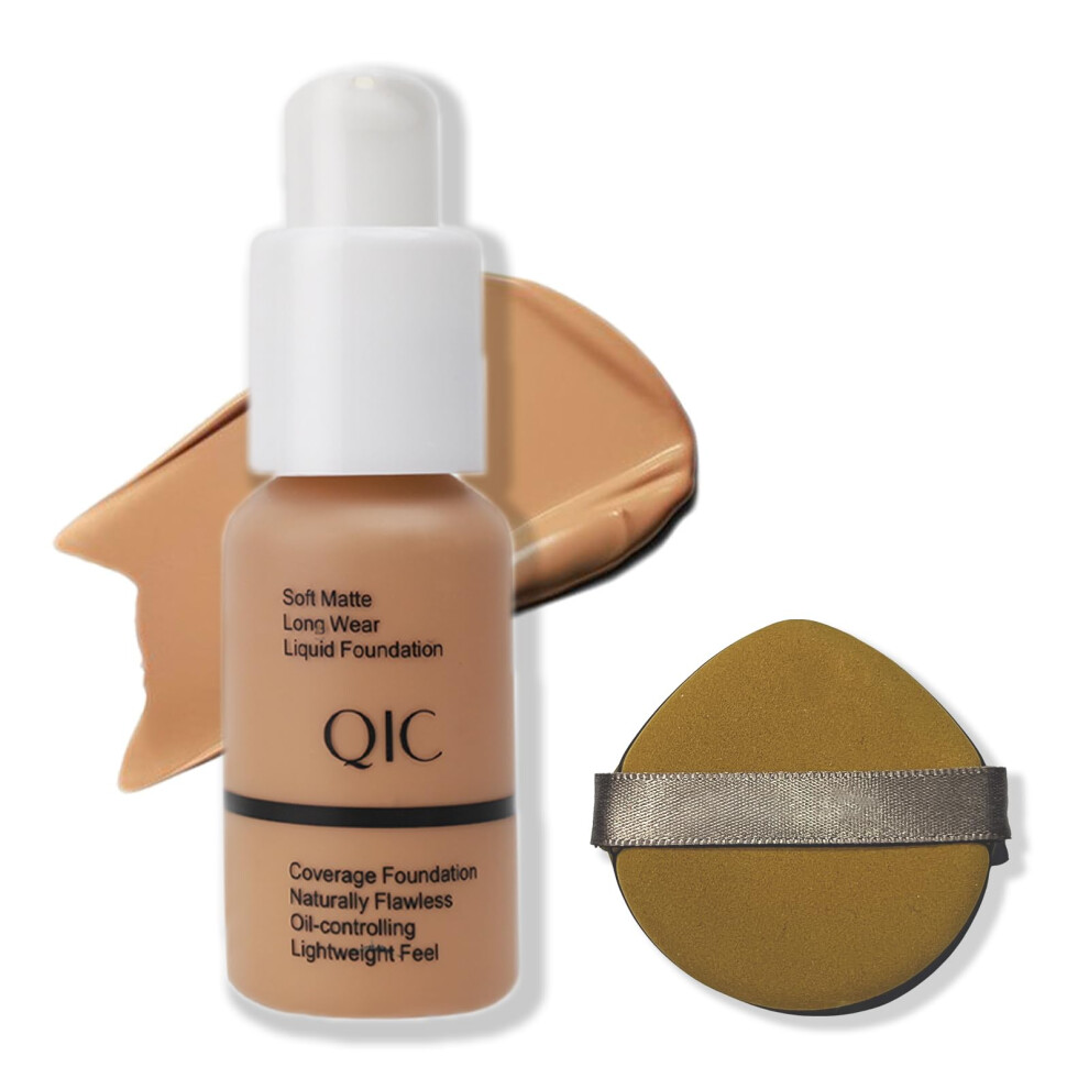 Matte Foundation Shade 105 Full Coverage Waterproof Longwear Oil Control Liquid Makeup 30ml