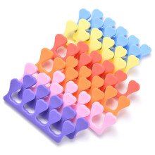24pcs Colorful Heart Toe Separators Soft Flexible Pedicure Toe Spacers for Kids and Adults
