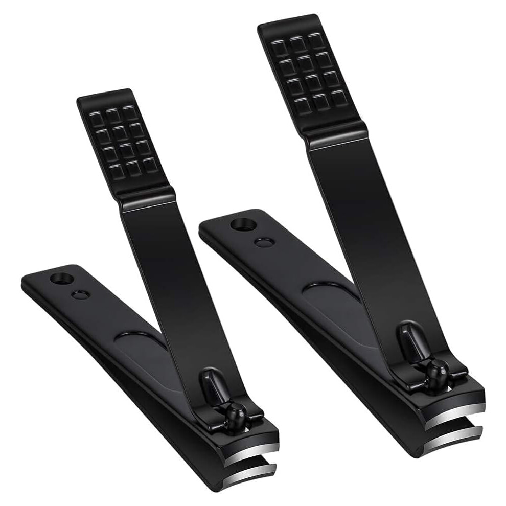 Black Nail Clippers Set With Sharp Stainless Steel Blades, Ergonomic Fingernail And Toenail Clippers