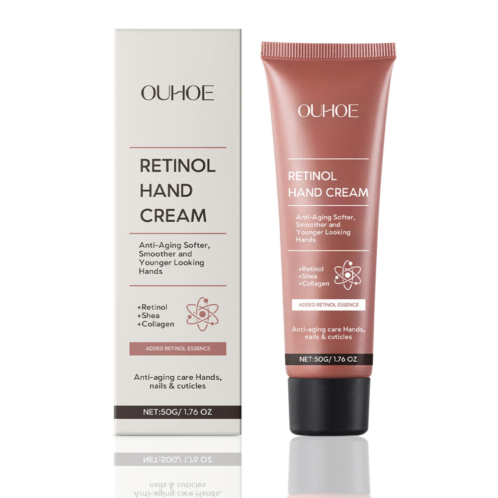 Anti Aging Retinol Hand Cream with Collagen and Shea Butter, Non Greasy Moisturizer for Dry Hands, 1.7oz