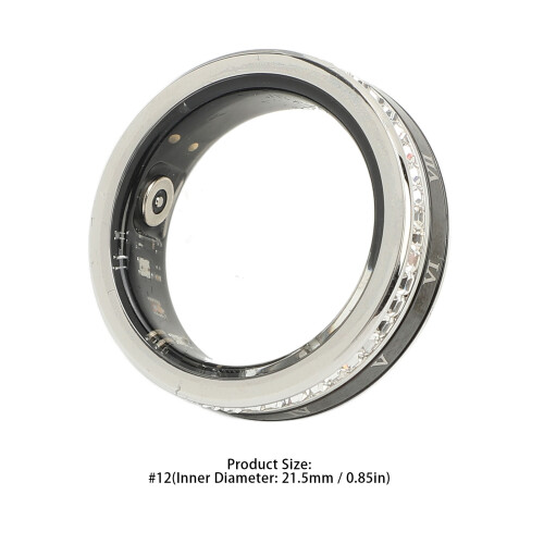 Smart Ti Steel Bluetooth Ring Waterproof Step Counter Size 12 Silver 1
