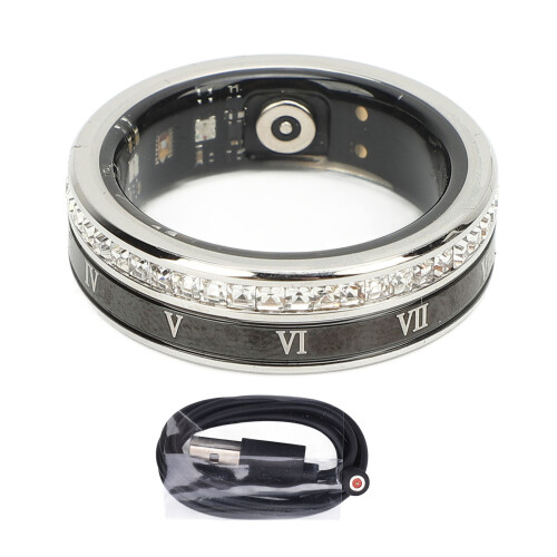 Smart Ti Steel Bluetooth Ring Waterproof Step Counter Size 12 Silver 2