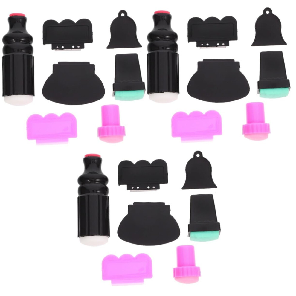 Nail Stamping Kit with Soft Sponge Stamper and Scraper, 21pcs Set for Salon and Home Use