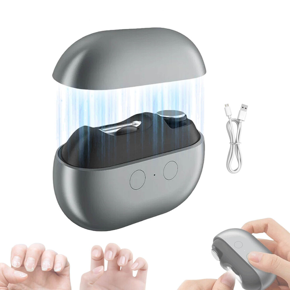 Light/Black Electric Nail Clipper For Seniors With Led Painless Toenail Trimmer For Thick Nails,