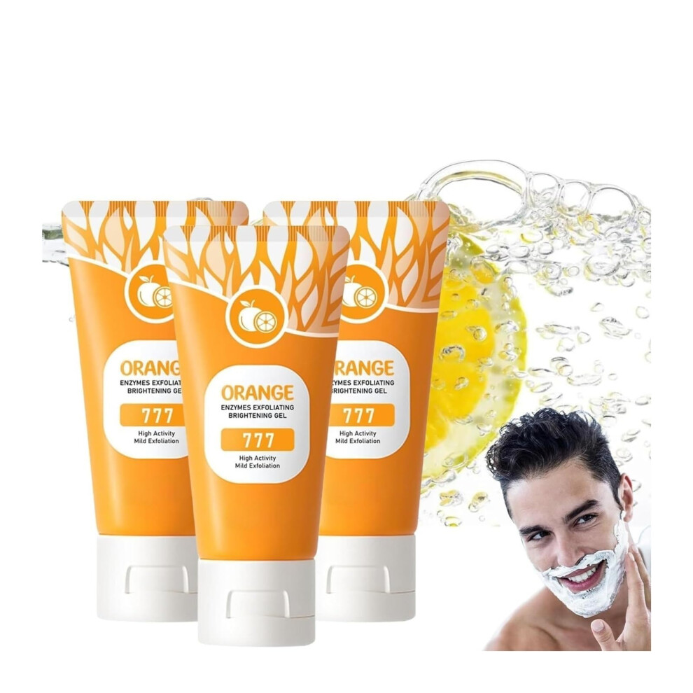 Orange Exfoliating Gel For Face And Body, Natural Brightening Peeling Gel, Moisturizing 3 Pcs