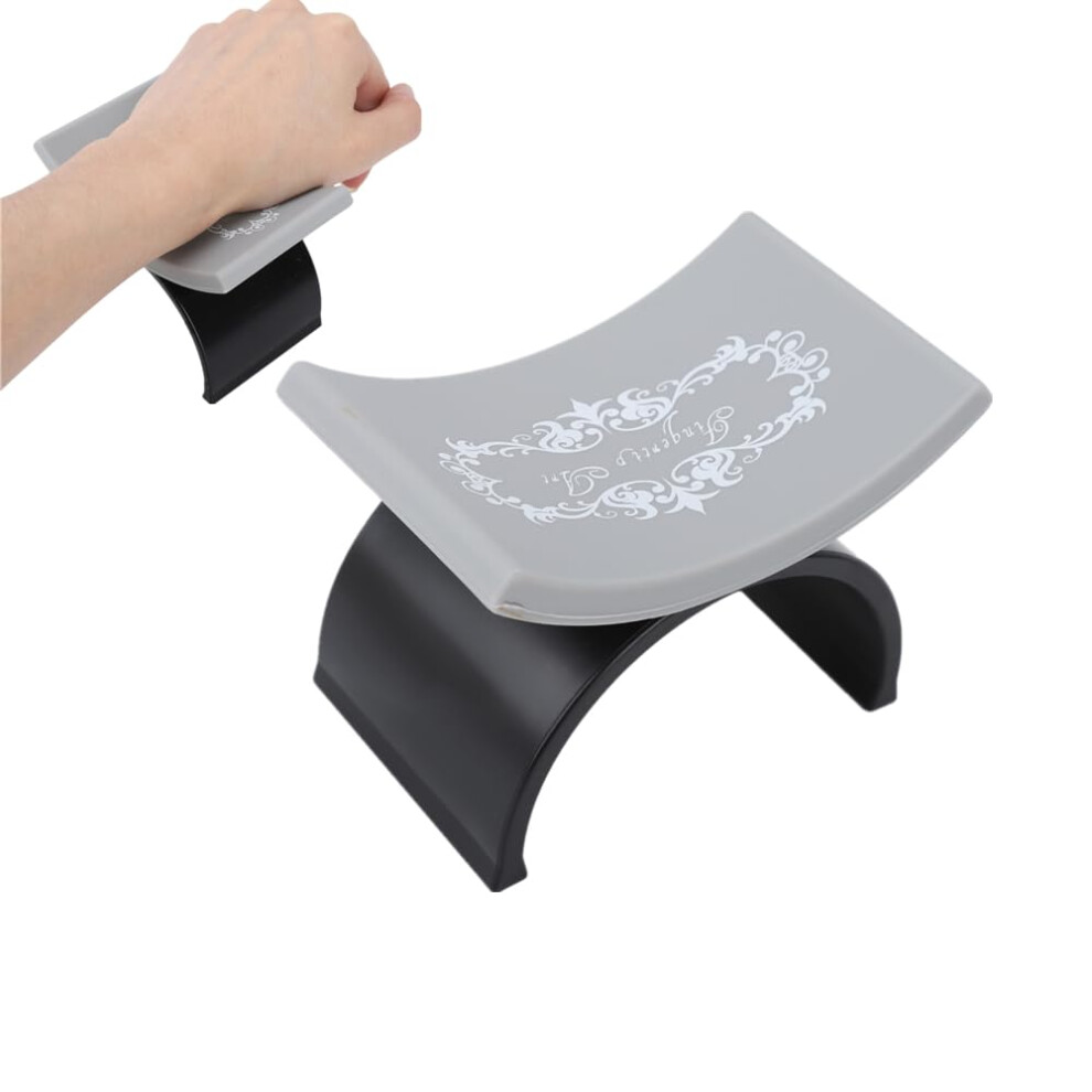 Black Nail Hand Rest Ergonomic U Shape Soft Silicone Detachable Manicure Hand Pillow For Salon Diy
