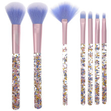 Makeup Brush Set with Soft Silky Bristles, Blue Crystal Handles, Travel Makeup Brushes Kit for Women