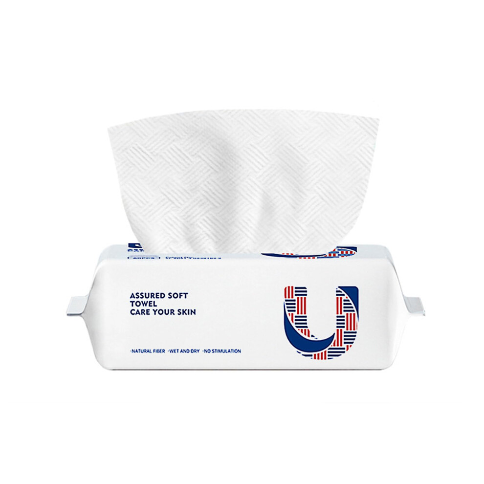 Disposable Face Towels Cotton Soft for Sensitive Skin Makeup Removal Wet and Dry Use 60 Count