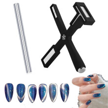 5 in 1 Cat Eye Nail Magnet Pen with Protective Silicone Case for Precision Nail Art Design Black