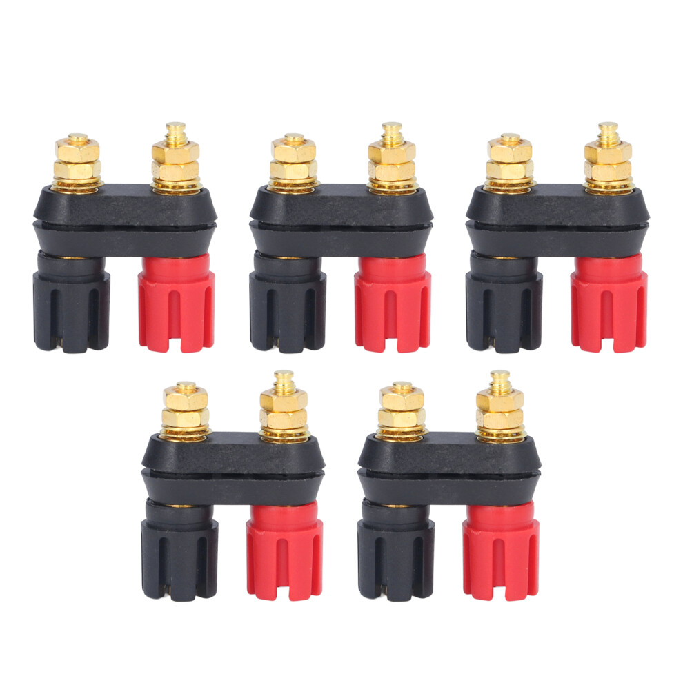 Gold Plated Contacts For Binding Post Connector, Spring Loaded Terminals Quick Disconnect Connectors Dual Binding Posts Positive Negative Indicators 9432746072514