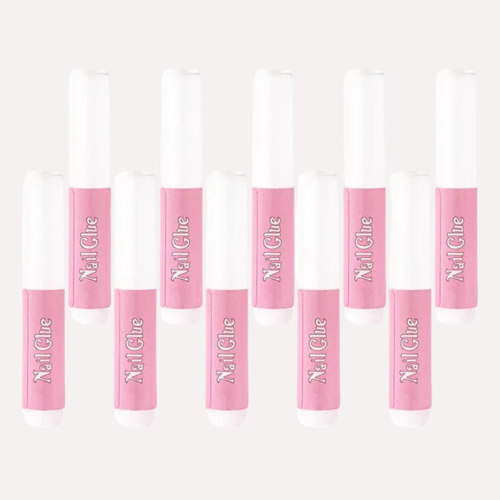 Nail Glue for Acrylic Nails 10pcs Set, Fast Dry Long Lasting Adhesive for Press On Tips 2g Each