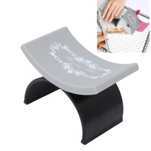Nail Arm Rest with Ergonomic UShape Soft Silicone Cushion for Manicure and Nail Art Black