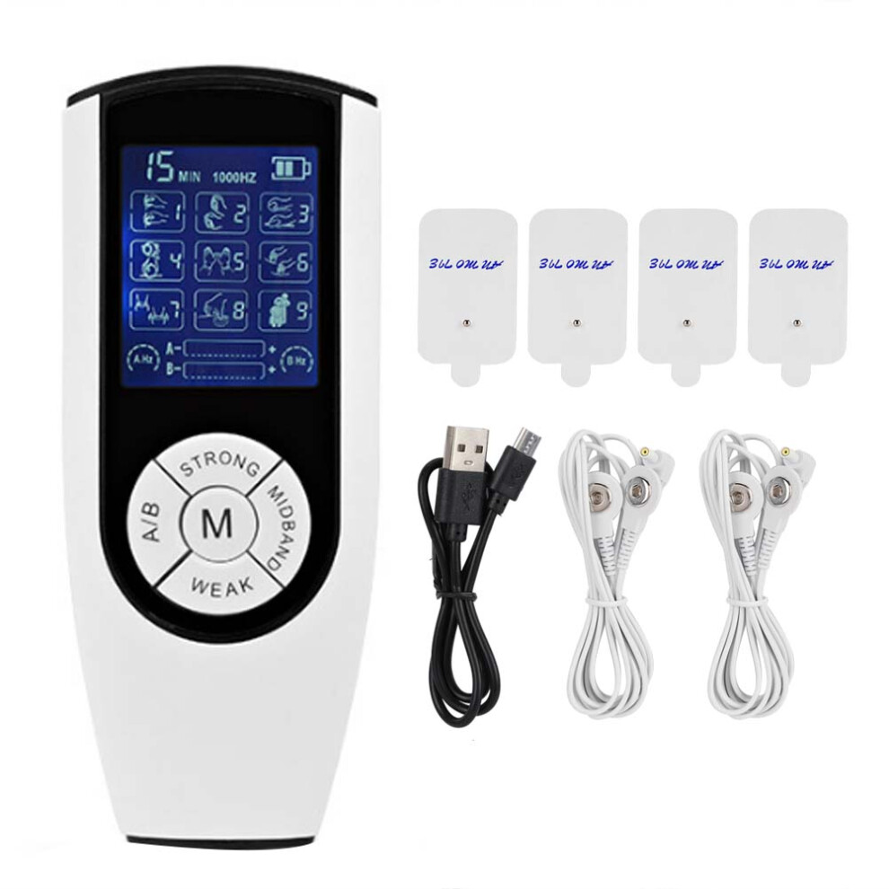 Rechargeable EMS Pulse Massager For Muscle Recovery, Adjustable Electronic Pulse Device With Dual Channel Output And Multiple Massage Modes, Non Drug