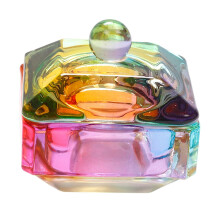 Nail Art Glass Dappen Dish with Lid, SpillResistant Acrylic Nail Liquid Powder Cup