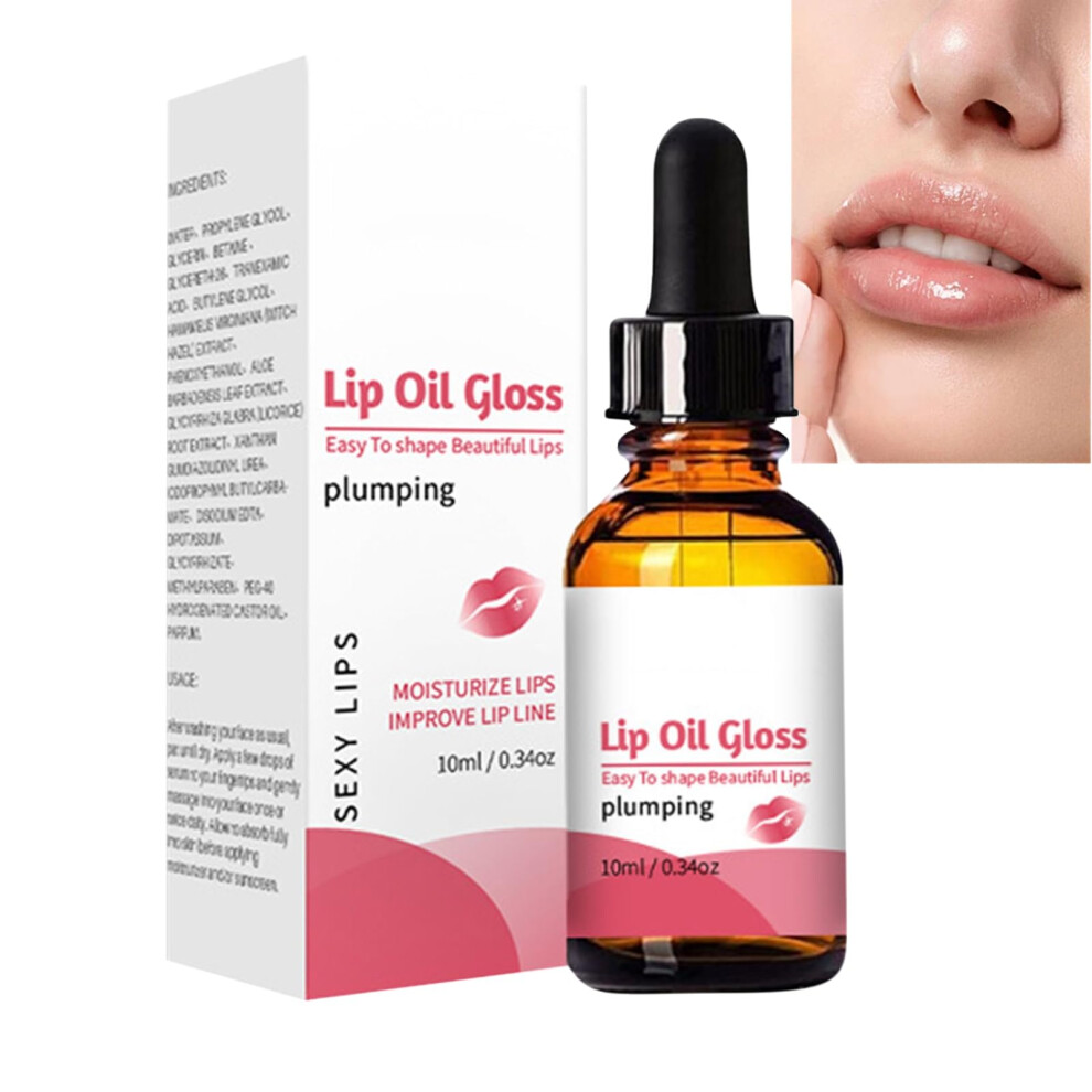Lip Plumper Peptide Serum Instant Volume Hydrating Nonsticky Lip Oil for Women 1PCS