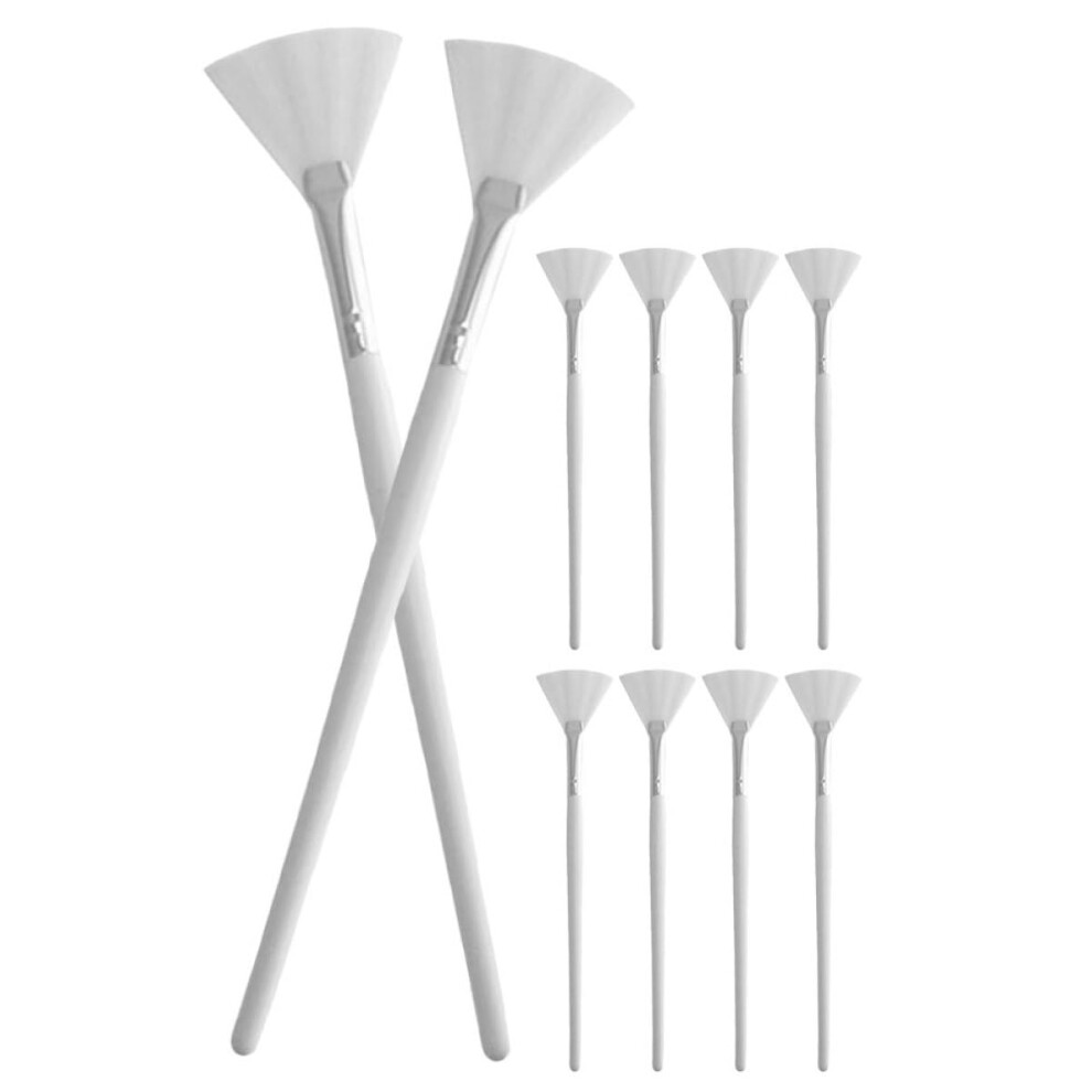 10Pcs Facial Mask Brush Set with Soft Bristles Fan Shape for Skincare Foundation and Even Application