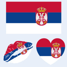 Serbia Flag Temporary Tattoos Waterproof Sweat Resistant Face and Body Stickers 90 Pack