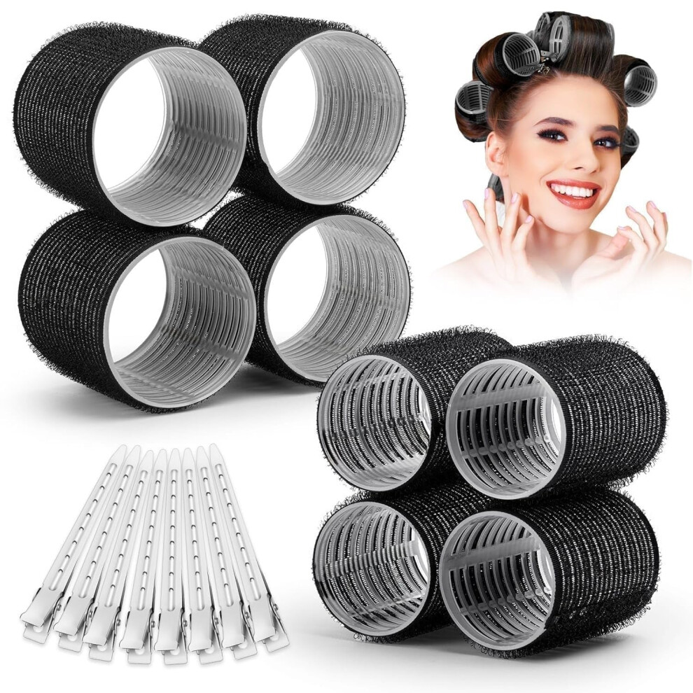 Hair Rollers Set with Heatless Curlers, Dual Sizes and Stainless Clips for Long and Medium Hair Volume