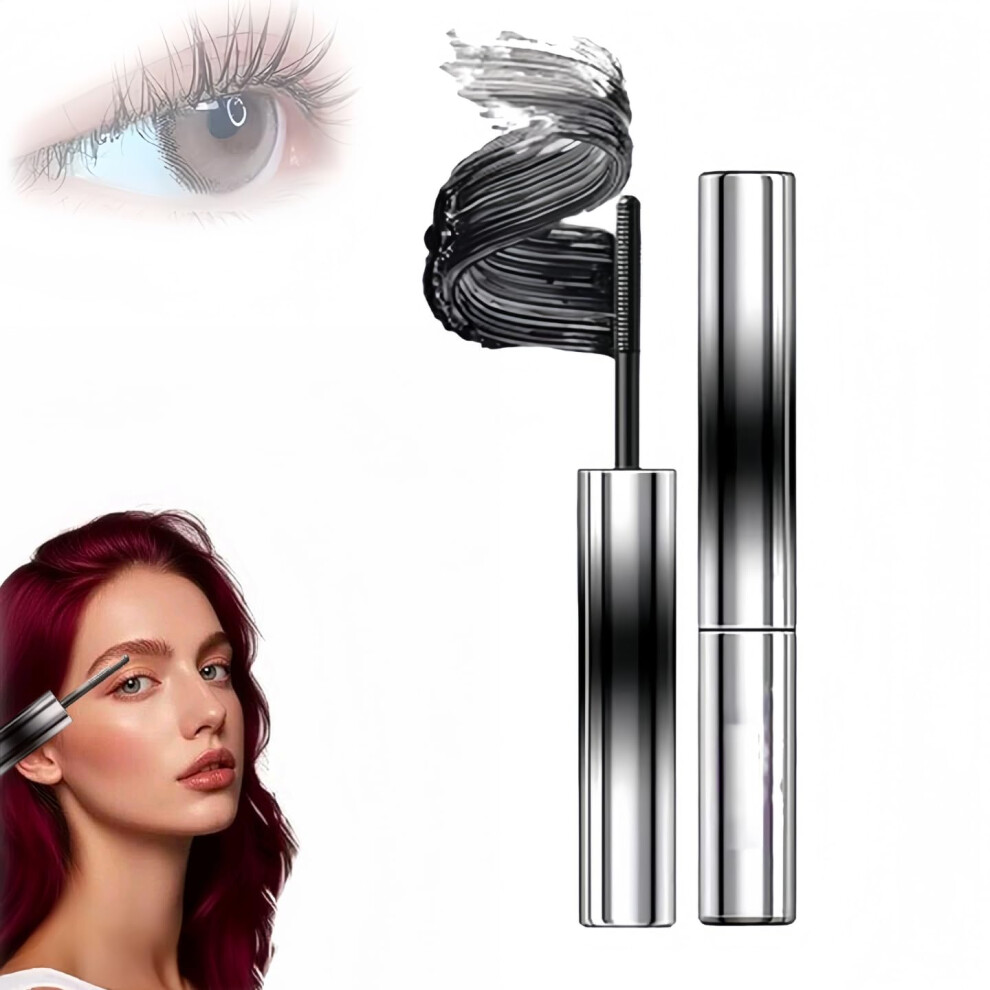 Waterproof LongLasting 3D Curling Mascara with Spiral Metal Wand Black Volumizing Lash 1pc