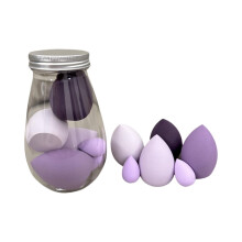 Makeup Sponge Set with Bottle, 6 Pack Sponges, MultiSize Wet and Dry NonLatex