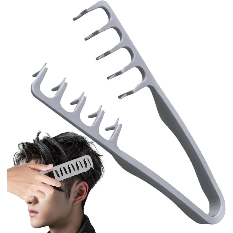 Unisex Grey Volumizing Hair Comb With Widetooth Design For Instant Root Lift And Men's Fluffy Styling, Gray
