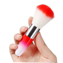 Nail Dust Brush with Soft Nylon Bristles and Wooden Handle for Manicure and Cosmetic Use