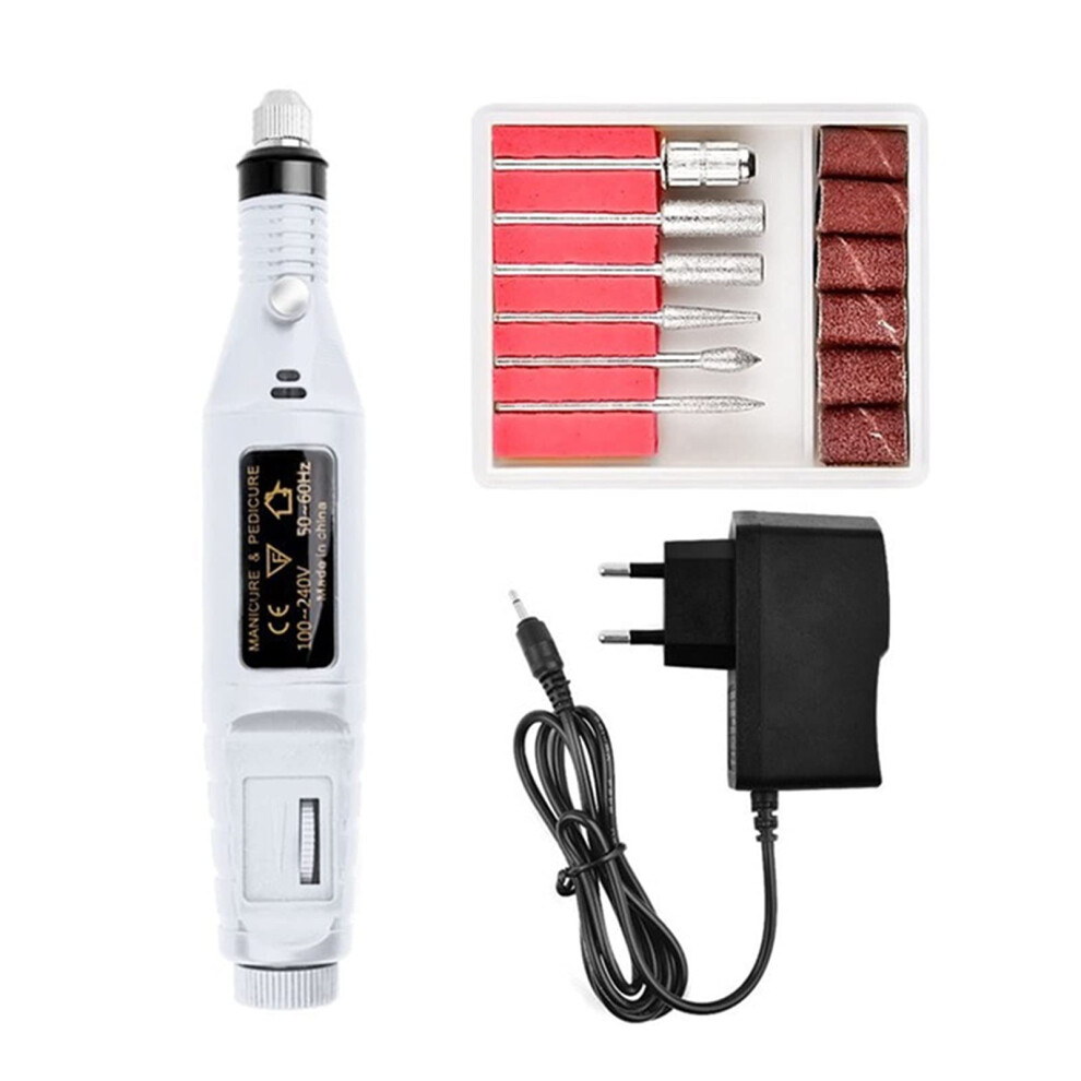 Electric Nail Drill for Acrylic Nails, Low Noise Manicure and Pedicure Set with Alloy Handpiece