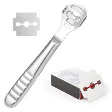 Professional Callus Remover for Feet and Hands with Stainless Steel Handle and 10 Replacement Blades