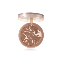Waterproof Bronzer Powder with Shimmer Finish and Marbled Highlighter for Natural Glow, Bronze Brown2 0.21oz