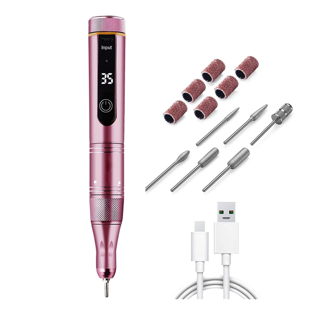 Electric Nail Drill 35000 RPM Professional Cordless Nail File with LED Display for Acrylic Nails