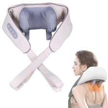 Cordless Neck Massager with Heat, Deep Tissue for Neck Shoulder Back, Rechargeable White 2025