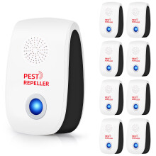2025 Upgraded Ultrasonic Pest Repeller 8 Pack with Dual Speakers, Indoor Electronic Rodent Control