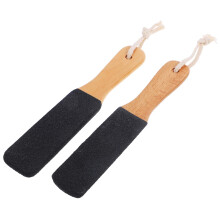 2pcs Double Sided Foot File Callus Remover with Wooden Handle for Smooth Feet and Dead Skin Removal