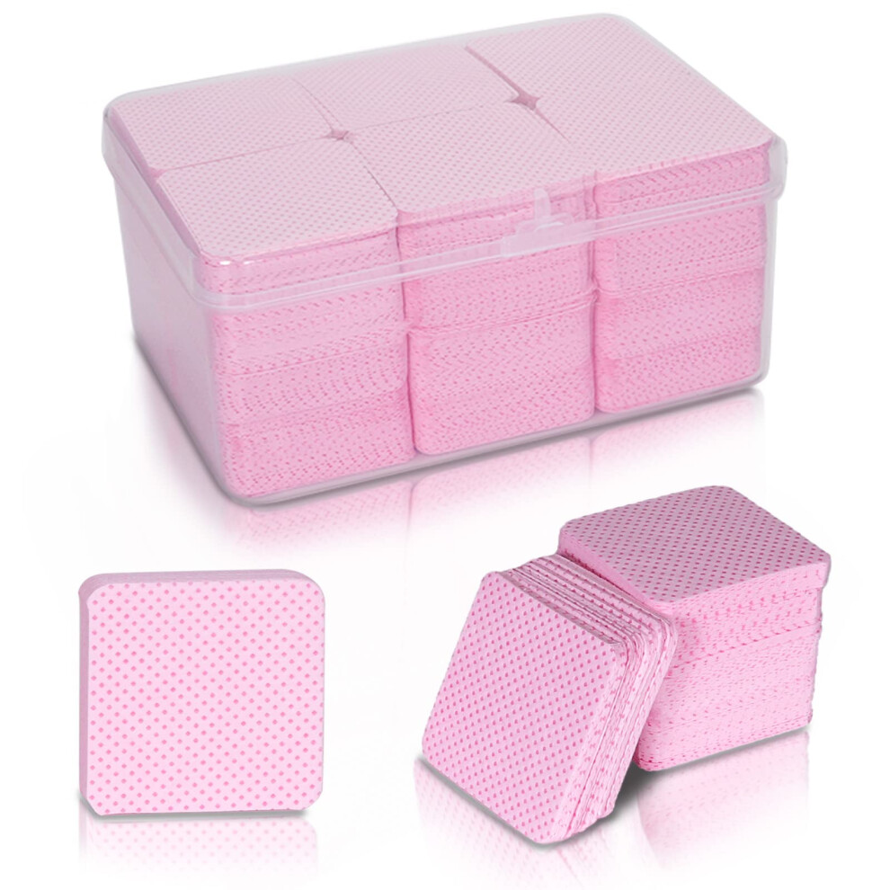 Pink Lint  Nail Wipes 1080PCS Super Absorbent Remover Pads for Gel Polish and Lash Extensions