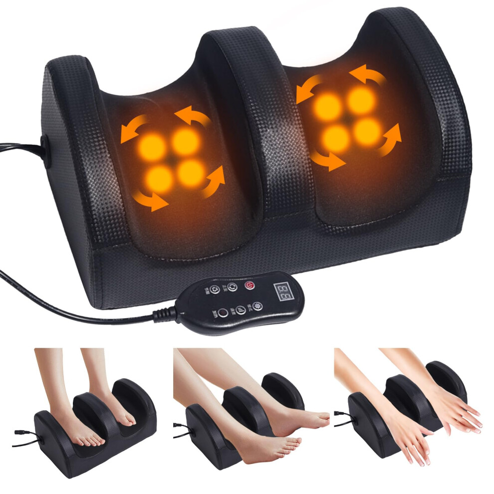 Foot Massager with Heat, Deep Kneading Shiatsu Foot and Calf Massager for Pain Relief and Circulation