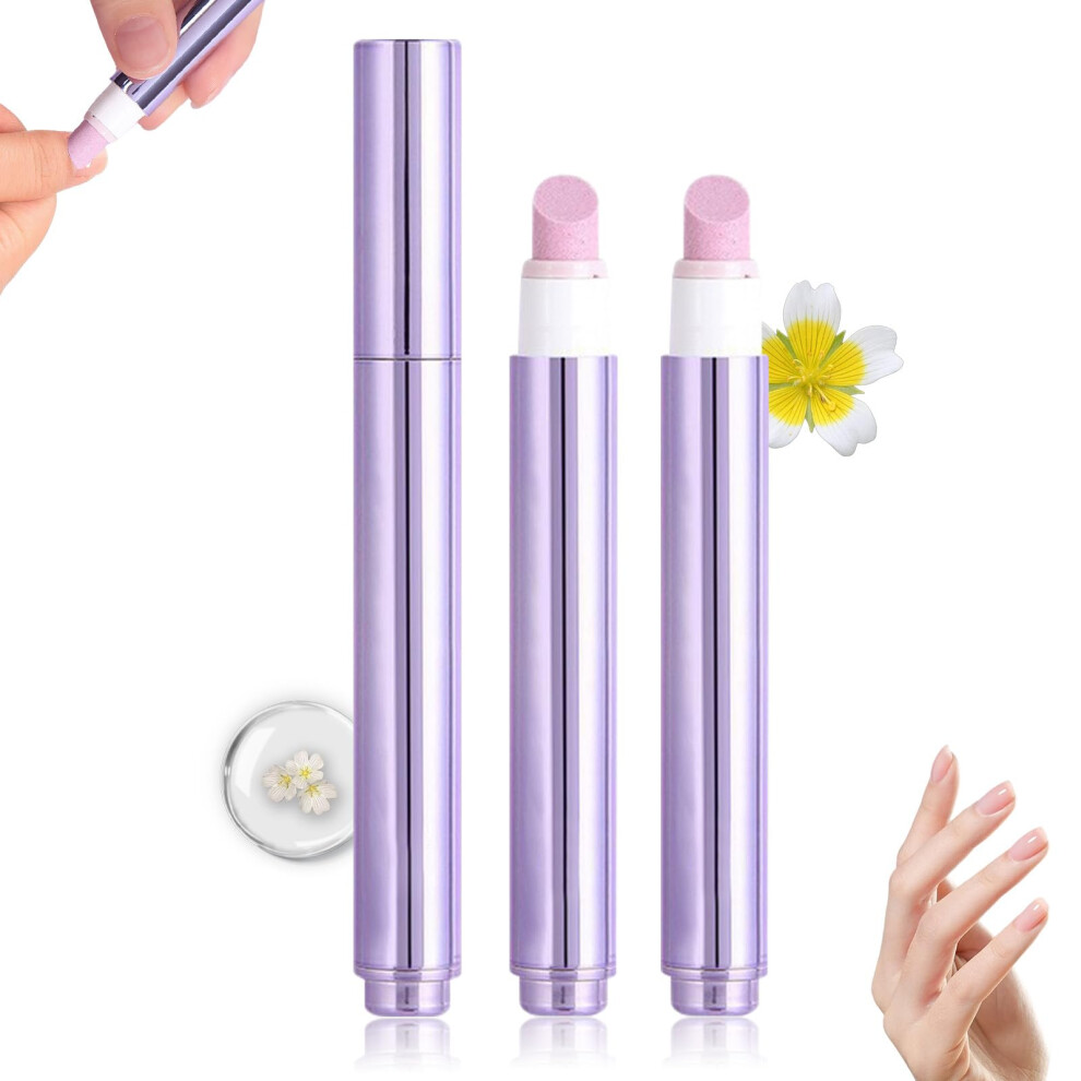 3in1 Cuticle Oil Pen with Ceramic Tip, Nail Cuticle Remover for Dry and Damaged Nails, 2PCS