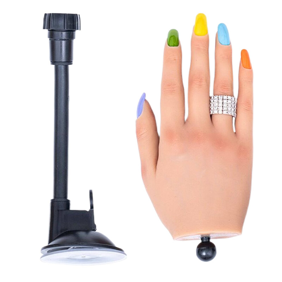 Practice Nail Hand with Realistic Silicone Texture and Poseable Fingers for Acrylic Nail Art Training